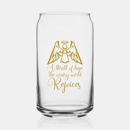 Rejoice Angel Elegant Gold Religious Christmas ガラス缶 (正面)