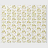 Rejoice Angel Elegant Gold Religious Christmas ラッピングペーパー (フラット)