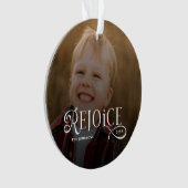 Rejoice Christian Religious Merry Christmas Photo  オーナメント (正面)