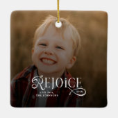 Rejoice Christian Religious Merry Christmas Photo  セラミックオーナメント (裏面)