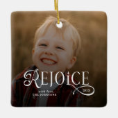 Rejoice Christian Religious Merry Christmas Photo セラミックオーナメント (正面)