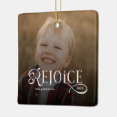 Rejoice Christian Religious Merry Christmas Photo セラミックオーナメント (左)