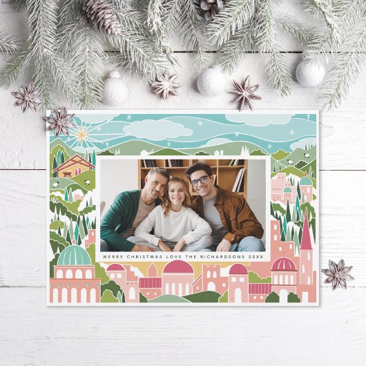 Rejoice in Bethlehem宗教的なクリスマスフォト シーズンカード