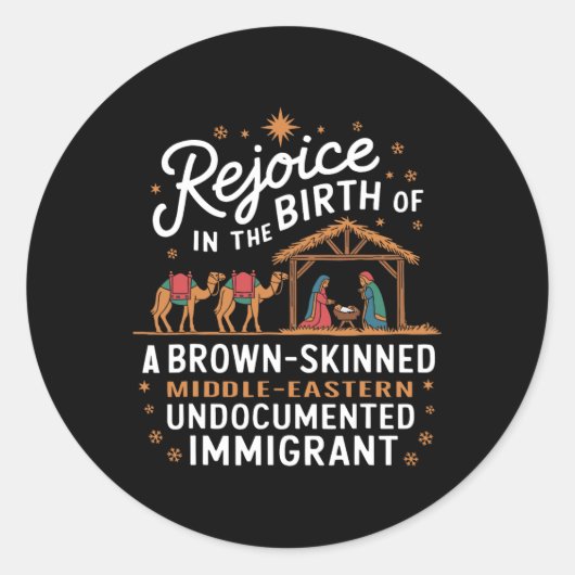 Rejoice In The Birth Of A Brown Skinned Christmas  ラウンドシール (正面)