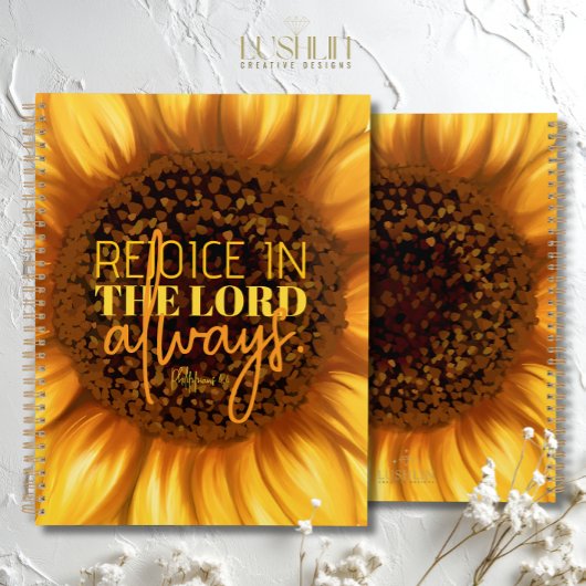 Rejoice in the Lord Always Phil. 4:4 Sunflower プランナー手帳
