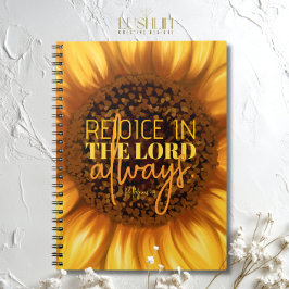 Rejoice in the Lord Always Phil. 4:4 Sunflower Not ノートブック