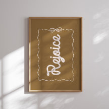 Rejoice Neutral Christmas Holiday Poster