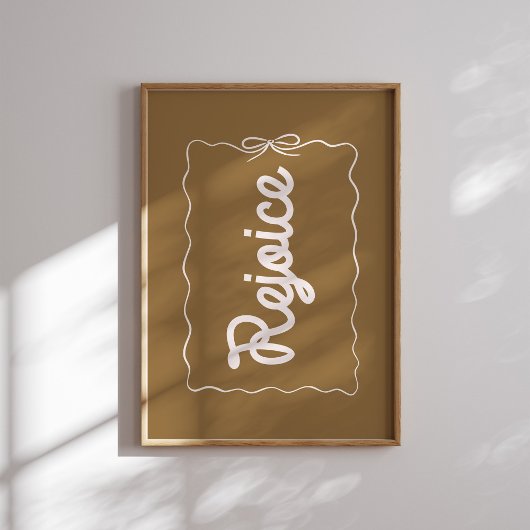 Rejoice Neutral Christmas Holiday Poster ポスター