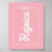 Rejoice Pink Christmas Holiday Poster ポスター (正面)