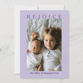 Rejoice Purple Lavenderクリスマスカスタム写真 シーズンカード