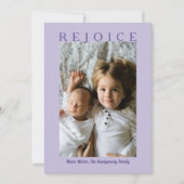 Rejoice Purple Lavenderクリスマスカスタム写真 シーズンカード (正面)