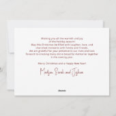 Rejoyceスクリプトフォントタイポグラフィホリデーフォトカード シーズンカード (裏面)