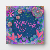 Rejuvenate Floral Hearts Fun Inspirivity フォトプラーク (正面)