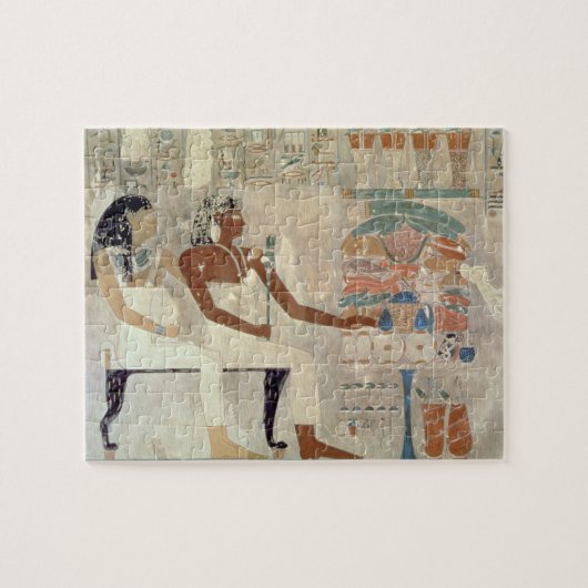 Rekhmire、Thebes、dの墓からの壁絵画 ジグソーパズル (横)