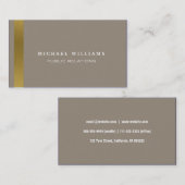 RELACIONES PÚBLICAS AZUL ELEGANTE PROFESIONAL 名刺 (正面/裏面)