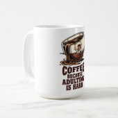 Relatable Adulting Humor Coffee Lover コーヒーマグカップ (正面左)