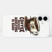 Relatable Adulting Humor Coffee Lover Case-Mate iPhoneケース (裏面 (横))