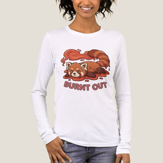 Relatable "Burnt Out" Red Panda – Cute Melted Aest トライブレンドTシャツ (正面)