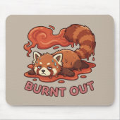 Relatable "Burnt Out" Red Panda – Cute Melted Aest マウスパッド (正面)