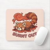 Relatable "Burnt Out" Red Panda – Cute Melted Aest マウスパッド (マウス)
