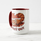 Relatable "Burnt Out" Red Panda – Cute Melted Aest マグカップ (正面左)