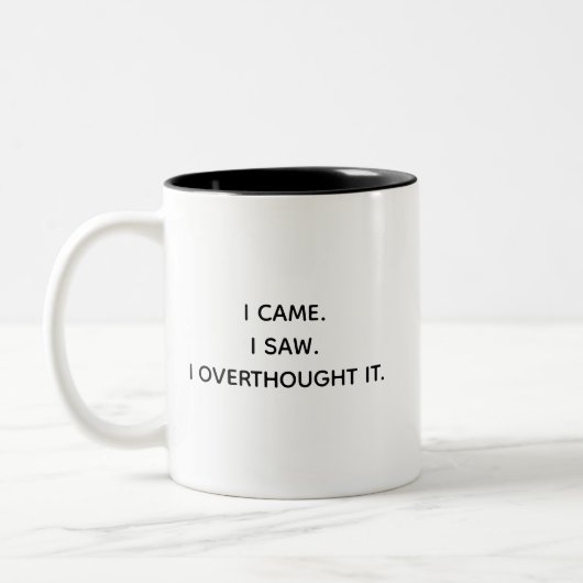Relatable Overthinking Mug Gift for Her or Him ツートーンマグカップ (左)