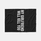 Relationship Couples Cool Tee My Girlfriend Will K フリースブランケット (正面(横))