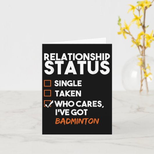 Relationship Status Ive Got Badminton Funny Sarcas カード (黄色い花)