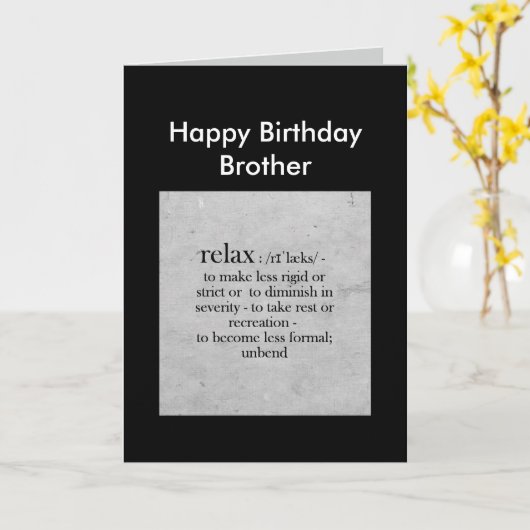 relaxユーモアのハッピーバースデーの兄弟定義 カード (黄色い花)