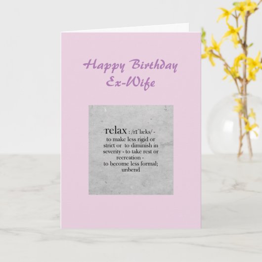 relaxユーモアの誕生日の先妻定義 カード (黄色い花)