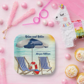 Relax and Retire Tropical Beach Chair Retirement ペーパープレート (パーティー)