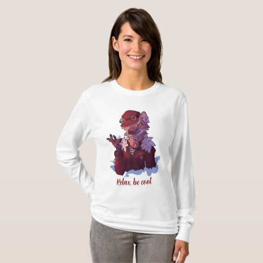 Relax be cool, wolf tシャツ (正面フル)