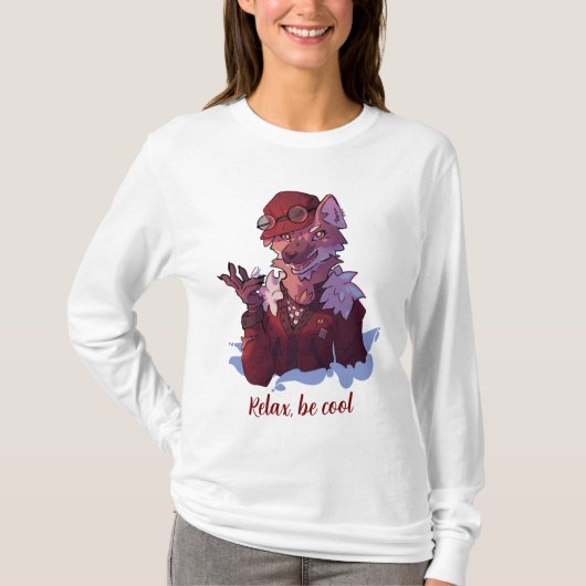 Relax be cool, wolf tシャツ (正面)