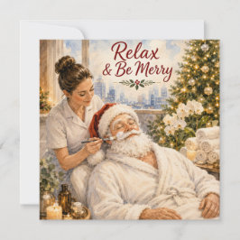 Relax & Be Merry | サンタのフェイシャル ホリデーカード