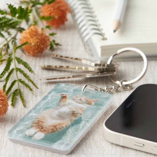 Relax Cat Keychain キーホルダー (正面右)