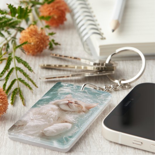 Relax Cat keychain キーホルダー (正面右)