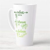 Relax, Dream, Believe, Green Ombre Boho Latte Mug カフェラテマグ (左アングル)