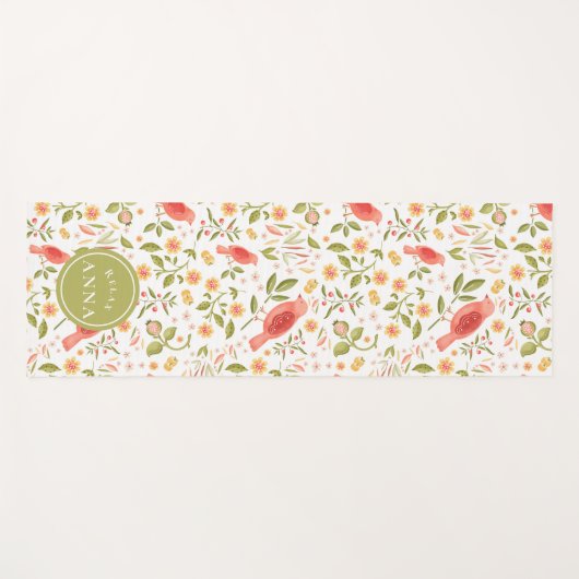 Relax & Flow – Botanical Birds ヨガマット (正面(横))