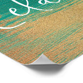 Relax Green Gold Scripture Bathroom wall poster ポスター (角)