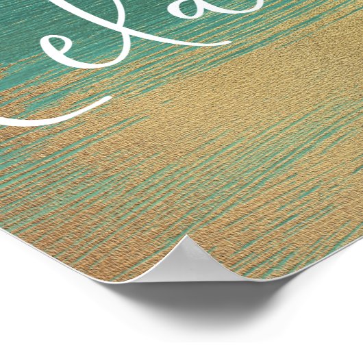 Relax Green Gold Scripture Bathroom wall poster ポスター (角)