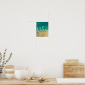 Relax Green Gold Scripture Bathroom wall poster ポスター (キッチン)