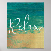 Relax Green Gold Scripture Bathroom wall poster ポスター (正面)
