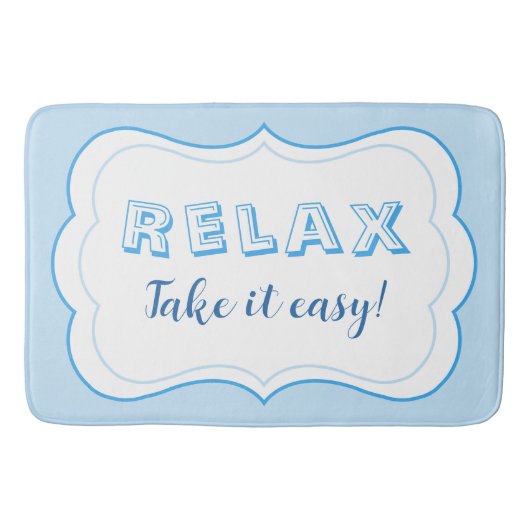 Relax Pastel Color Blue Modern Minimalist バスマット (正面)
