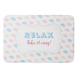 Relax Pastel Color Clouds Pink Blue Yellow Modern バスマット