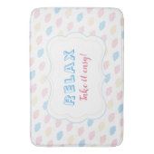 Relax Pastel Color Clouds Pink Blue Yellow Modern バスマット (正面縦)