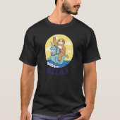 Relax Sloth riding a narwhal Cute Ocean Creature S Tシャツ (正面)