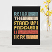 Relax Stand Up Paddler, SUP Paddle Board Gift カード (黄色い花)