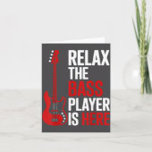 Relax The B Player Is Here Retro Guitar Musician F カード (正面)