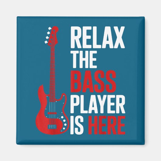 Relax The B Player Is Here Retro Guitar Musician F マグネット (正面)