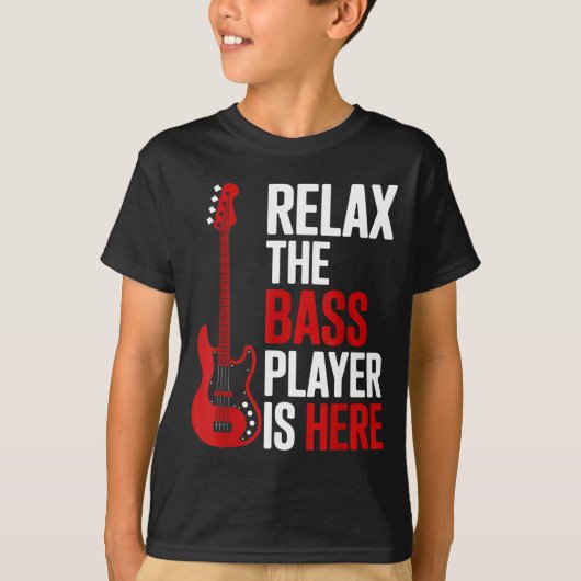 Relax The B Player Is Here Retro Guitar Musician F Tシャツ (正面)